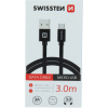 Kábel USB/Micro USB Swissten 3.0A 3m čierny