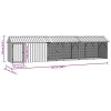 vidaXL Klietka pre vtáky s predĺžením antracitová 112x640x141 cm oceľ - Sivá - 259106-275740