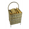 Ratanový koš na dřevo na kolečkách s rukojetí Rozměry (cm): 45x35, v. 95