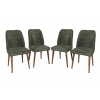 Casarredo Dallas 4 jídelní židle, ořech / tmavá zelená