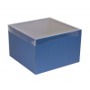 Darčeková krabica s priehľadným vekom 300x300x200/35 mm, modrá