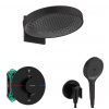 Hansgrohe Sprchový set s termostatom pod omietku, s telesom, priemer 36 cm, 3 prúdy, matná čierna SANI21HHH410-HG