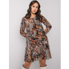 Čierno-hnedé šaty Loxley so zvieracou potlačou WN-SK-2311-3.84-black-brown S