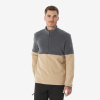 QUECHUA Pánska fleecová turistická mikina MH500 1/2 zips hnedo-sivá S
