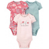 CARTER'S Body krátky rukáv Pinkblue dievča LBB 3ks PRE
