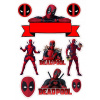 CUKROVÁ TLAČ jedlý obrázok na tortu Cukrová hmota Deadpool Wolverine Avengers 9