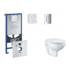 Grohe Rapid SLX Set predstenovej inštalácie, klozetu, dosky SoftClose a tlačidla Skate Cosmopolitan, chróm SANI11BB2101-GR