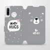 Flipové pouzdro Mobiwear - Huawei P30 Lite - MH06P Be brave - more hugs (Knížkové flip pouzdro, obal, kryt na mobil Huawei P30 Lite - MH06P Be brave - more hugs, materiál Umělá kůže + TPU - ochrana 36
