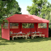 VidaXL Pop-up párty stan s 3 stenami, burgundský