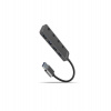 AXAGON HUE-MSA, 4x USB 3.2 Gen 1 SWITCH hub, kovový, micro USB nap. konektor, kabel USB-A 20cm (HUE-MSA)