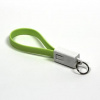 Kábel USB (2.0), USB A M- USB micro M, 0.2m, svetlo zelená, Logo, blistr, kľúčenka