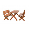 Eoshop Dřevěný zahradní set STRONG 2, stůl masiv 180cm + 2x lavice