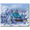 Maľovanie podľa čísel – Zasnežený dom, 40 × 50 cm, bez rámu a bez napnutého plátna 8596530024767