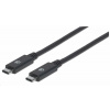 Kábel Manhattan USB-C, USB 3.1 Gen 2, USB-C samec na USB-C samec, 10 Gb/s, 5 A, 1 m, čierna 355223