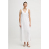 Ľanové šaty Dkny P4KBCZ70 biela S