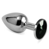 LOVETOY Butt Plug Silver Rosebud Classic with Black Jewel Size S