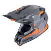 Moto prilba SCORPION VX-16 EVO AIR ROD šedo/oranžová - Veľkosť XL