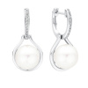 Gaura Pearls Stříbrné náušnice s bílou 10-10.5 mm perlou Armonda - stříbro 925/1000 SK21488EL/W Bílá