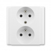 ABB CLASSIC Dvojzásuvka 5512-2249 B1 chráněná, 81x81 mm, jasně bílá