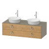 DURAVIT White Tulip závesná skrinka pod dve umývadlá na dosku, 2 zásuvky, 1300 x 550 x 408 mm, dub prírodný masív/kameňovo šedá vysoký lesk, WT4993BH5H2