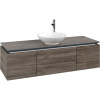 VILLEROY & BOCH Legato závesná skrinka pod umývadlo na dosku (umývadlo v strede), 3 zásuvky, 1400 x 500 x 380 mm, Stone Oak, B58500RK