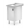 Umývací stôl s drezom, skrinka s pántovými dverami – zváraný, jednokomorový drez, hĺbka 600 mm, HENDI, Profi Line, 500x600x(H)850mm