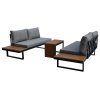 Autronic AZS-G1924 GREY - Záhradný set šedý textilen, hliník, šedá farba, polywood svetlo hnedá farba
