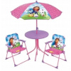 ZÁHRADNÁ SÚPRAVA PRE DETI STOLÍK STOLIČKY SLNEČNÍK PLÁŽOVÝ DOMČEK PRE MAČKY GABI
