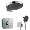 Hansgrohe Sprchový set s termostatom pod omietku, s telesom, priemer 36 cm, 3 prúdy, chróm SANI21HHH011-HG