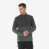 QUECHUA Pánska fleecová turistická mikina MH500 1/2 zips zelená M
