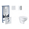 Grohe Rapid SLX Set predstenovej inštalácie, klozetu, dosky SoftClose a tlačidla Skate Cosmopolitan, matný chróm SANI11BB2102-GR