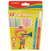 Školské fixky KEYROAD Fiber Marker, 12ks, mix farieb
