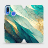 Flipové pouzdro Mobiwear - Huawei Nova 3 - VP37S Zlatavý a zelenkavý mramor (Knížkové flip pouzdro, obal, kryt na mobil Huawei Nova 3 - VP37S Zlatavý a zelenkavý mramor, materiál Umělá kůže + TPU - oc