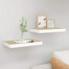 vidaXL Plávajúce nástenné police 2 ks dubové a biele 40x23x3,8 cm MDF