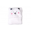 Detská deka Happy Baby biela – medvedík s tvárou