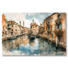 Obraz Benátky na plátne – romantický kanál a domy 60x80cm