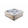 Lovia vířivá vaňa pre 5 osob 220x220x88 cm - L501 Opláštění: Light Wood, Barva akrylátu: White Marble