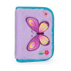 OXYBAG 9-41323 Butterfly, plyšový peračník, jednozipsový, prázdny, 2 klopy, 14,5x20,5x4,5cm