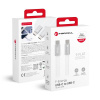 Kábel Cable USB C to USB C Forcell F-Energy Qc4.0 Pd 5A 100W Cafule Flat 1,2M Ccfn23 White