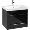 VILLEROY & BOCH Avento závesná skrinka pod umývadlo, 2 zásuvky, 630 x 452 x 514 mm, Crystal Black, A89000B3