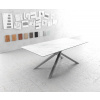 Jedálenský stôl Edge 200x100cm Laminam® keramický biely podstavec kríž