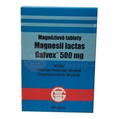 Magnesii Lactici 500 mg tbl. Galvex, Magnéziové tablety 500 mg Galvex tbl.100 x 0,5 g