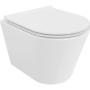 Mexen Rico, závesná WC misa 490x360x370 mm, Rimless Tornádo + WC sedadlo z duroplastu, biela lesklá, 30720500T