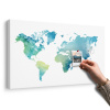 Obraz na korku mapa sveta v akvarelovom prevedení
