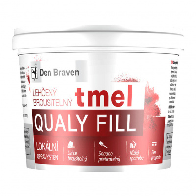 Den Braven 00302BD - Ľahčený brúsiteľný tmel (Qualy Fill) 250 ml kelímok biela