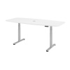 Nastaviteľný konferenčný stôl, el., pamäťový spínač, T-noha, 2200 x 1030/830 mm, bielo-strieborný