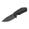 Vega Böker Plus 02BO033 Little Dvalin Spear Point Black pevný nôž 8 cm, čierna, G10, titán, puzdro Kydex