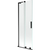 Mexen Velar L paraván vaňový 2-krídlový posuvný 70 x 150 cm, transparentný, čierny - 896-070-003-01-70