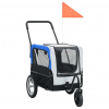 Príves pre domáce zvieratá na bicykel/beh 2-v-1, sivo modrý