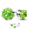 Oceľové náušnice zelenkavé krištálové očko 4,5mm